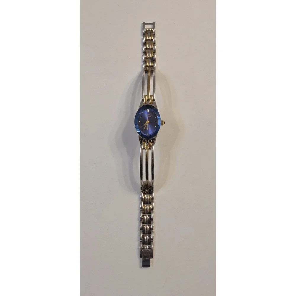 Blue Dial Armitron Diamond Now Watch for Women Silver & Gild Tone 7